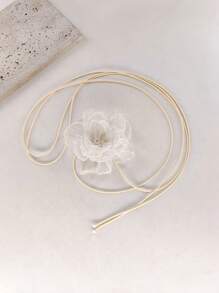 1 szt. Bohemia Ivory Lace Flower Binding Bridal Necklace,