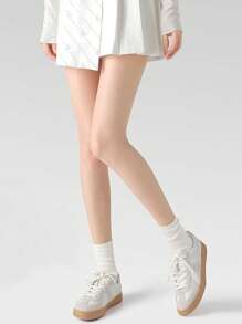 1 双女士薄款防勾丝连裤袜，夏季隐形塑腿紧身裤，肉色