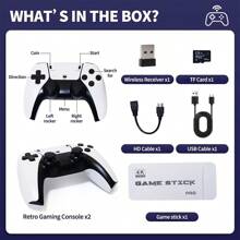 El controlador inalámbrico de juego retro 4k clásico de juego portátil de mini TV de palo de juego m15 es adecuado para la consola de juego de salida de alta definición de la máquina callejera ps1 - Blanco - Ver 8