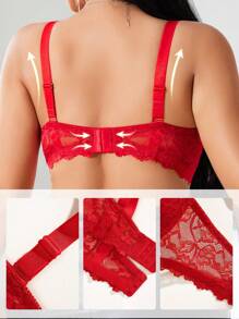 1 pieza Sujetador sin aros, ajustable, sin costuras, transpirable y cómodo de encaje sexy, talla grande, para realzar la tensión del pecho