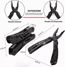 Cuchillo Multifuncional Para Camping Alicates 24 En 1,Juego de Cuchillos de Alicates de Herramientas Plegable Multifuncional, Alicates Multifunción para Supervivencia al Aire Libre, Camping (Negro,Plata) - Negro - Ver 5