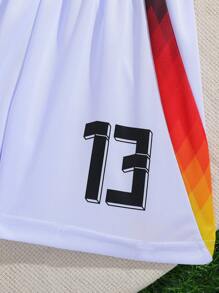 【定制款】两件套休闲运动训练速干短袖运动服套装 13#，适合足球、运动和日常穿着。可定制姓名。 - 白色 - 查看 7