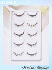 5Pairs 3D Natural Look Manga False Eyelashes Set DIY At Home6-11mm - Black - View 5
