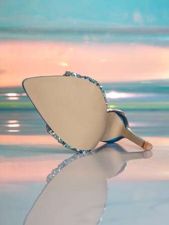 Women's Pointed Toe Glitter Solid Color High Heel Slide Sandals