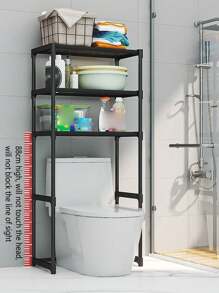 1pc Multi-Tier Floor Standing Storage Rack, Kitchen Cookware Holder, Household Shelf For Microwave Oven, Washing Machine, Bathroom Toilet, Balcony