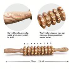 Wooden Therapy Massager Roller Trigger Point Massager Stick For Fascia Cellulite Muscle & Abdomen Body, Muscle Belly Relief Tool