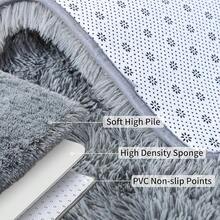 Soft Fluffy Shag Throw Area Rug, 2x4 Black, Non-Slip Bedroom, Hallways, Bedside, Dorm, Living Room - Long Shaggy Rug - 灰色 - 查看 6