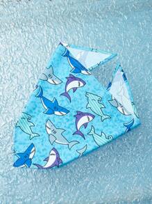 Fabric Pet Bandana With Shark Pattern Pet Kerchiefs,Adjustable Ocean Turtle Theme Pattern Printing Dog Triangle Bibs Scarfs,Suitable For Small To Medium Dogs And Cats - Soft Polyester, Machine Washable - Multicolor - View 4