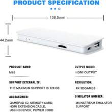 El controlador inalámbrico de juego retro 4k clásico de juego portátil de mini TV de palo de juego m15 es adecuado para la consola de juego de salida de alta definición de la máquina callejera ps1 - Blanco - Ver 7