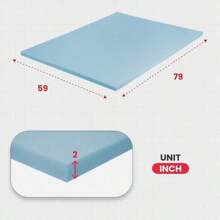 2/3 Inch Mattress Topper Memory Foam Pressure Relief For Back Pain Cooling Gel