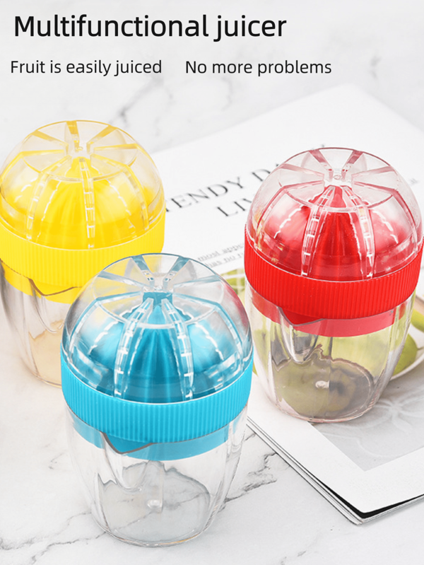 1 Set Exprimidor manual de limón, herramientas de cocina exprimidor de plástico para naranja y pomelo, exprimidor de jugo conveniente con vaso para el jugo