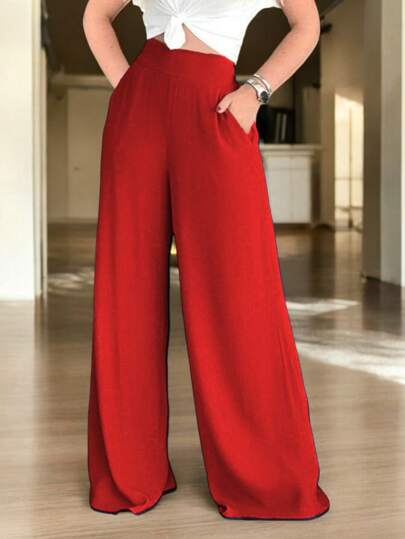 Pantalon Comodo Pierna Ancha De Moda Para Dama