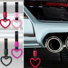 1pc Heart-Shaped Car Handle Strap - Stylish Rear Bumper Warning Ring In Multiple Colors, Strong Nylon & ABS Material, Perfect For Cars, Subways, And Buses - Multicolor - View 9
