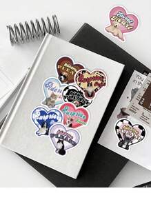 50 pièces Autocollants vintage d'amour de chat, autocollants de décoration de dessin animé mignon pour le scrapbooking, étui de téléphone, cahier, ordinateur portable, planche, guitare, fête, bagage, emballage, casque, enveloppe, artisanat DIY