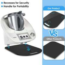Tapete deslizante antideslizante para Thermomix, accesorios para olla multifuncional, apta para modelos TM6/TM5, tablero acrílico antideslizante de alta calidad con asa, patas de silicona antideslizantes, patas de goma antideslizantes, bloques deslizantes de teflón