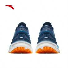 Anta Zapatillas deportivas para correr con tecnología de cojín de nitrógeno de 5ª generación Crunch SE, modelo primavera 2025 para hombres - Blanco puro/Azul oscuro/Azul celeste -2 - Ver 4