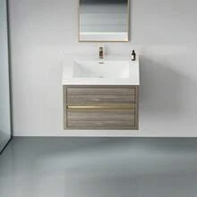 30" Wall-Mounted Bathroom Vanity With Sink, Floating Bathroom Storage Cabinet With Stone Resin Countertop And Soft Close Drawers, Ash Grey 24V15-30AG, Sachper-70 Home Bathroom Decor Summer Makeup Organizer Back To School