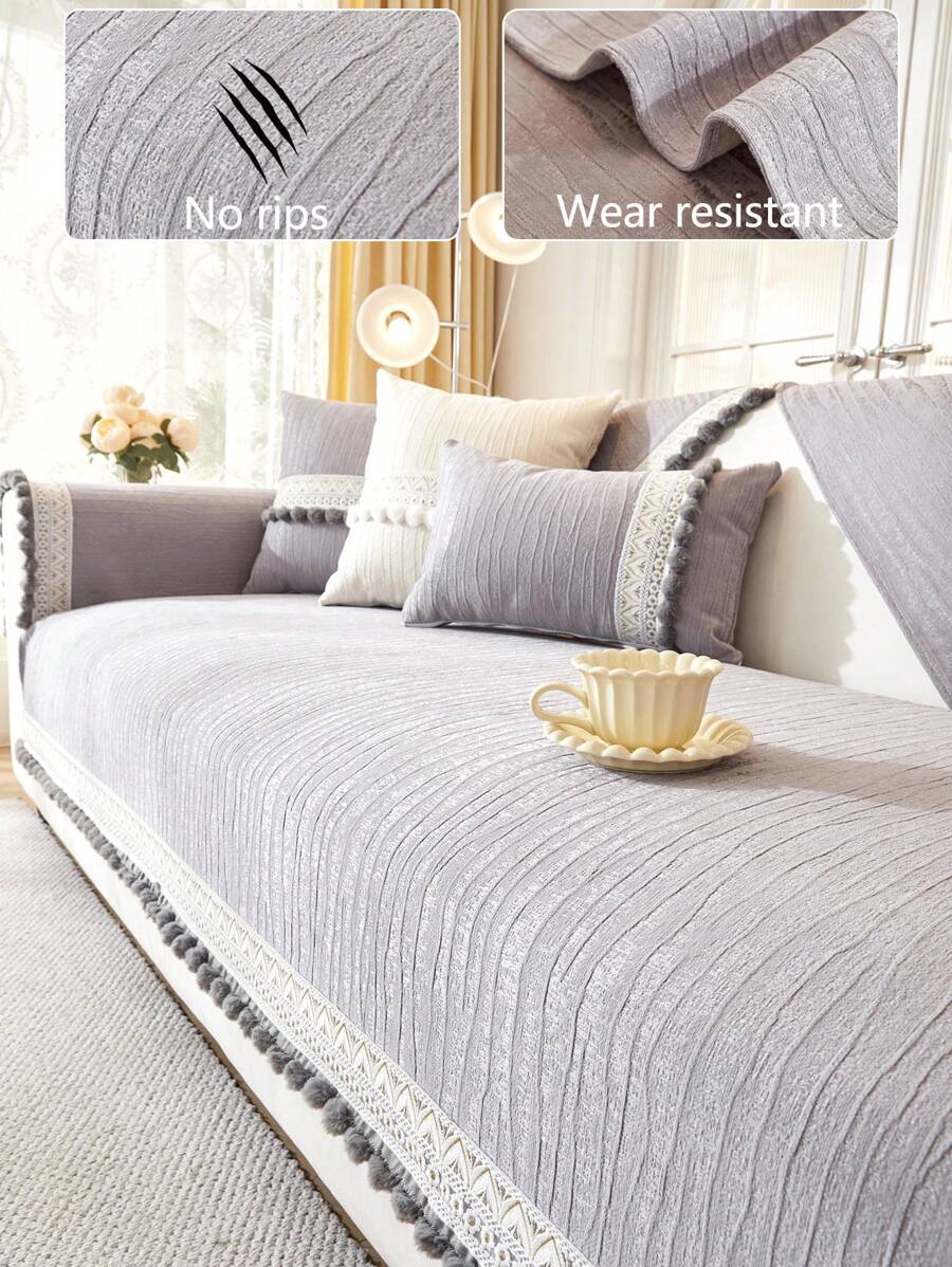 1 件通用沙发垫套，现代波西米亚风格，防尘，防滑，保护沙发座椅，可机洗，温暖，防褪色，宠物友好，适合卧室、办公室、客厅、L 型沙发和 1/2/3/4 座