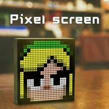 LED Pixel Display, Programmable Pixel Art Display With APP Control For Kids Boys Girls, Creative Animations,Fun Text And Digital Clock, Gaming Accessories For Desk/Wall Room Decor - 32*32 Pixels Black - View 12