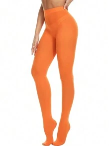 1 Pair Opaque Candy-Colored Tight Pantyhose For Women - Multicolor - View 14