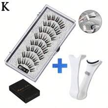 3D Natural Magnetic Eyelashes, With 5 Magnetic Eyelashes, Shipping Box, Handmade Eyelashes, Fake Gift, Reusable Holder, Drop Magne T6N2