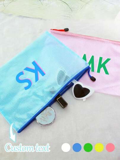 Custom Waterproof Pool Bag, Name Shadow Custom Color Pool Bag, 13*9.5in/33*24cm Large Personalized Name Shadow Beach Bag, Bridesmaid Wedding Bag, Personalized Pool Bag, Waterproof Bag, Customized Bachelor Sunscreen Bag, Camp Bag, Kids Pool Bag, Girls Travel, Parties And Gifts, Sunscreen Storage Bag, Bachelor Gift, Bridal Bridal Party Favors Graduation Gifts, Pool Mesh Zipper Bags, Makeup Bags, Singles Gift Bags, Bridesmaids Gifts,Boho Vibes,Multi-Functional, ,Anti-Mold,Ornamental,Reusable,Seal,Exquisite,Stylish,High-Quality,Adorable,Modern,Custom,Unique,Personalized,Her,Boyfriend,Girlfriend,Dad,Mom,Family,Friends,Son,Daughter,Kids,Office,School,Home,Customized Multi-Functional Bags,Easy Comfort