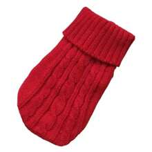 Ropa de invierno para perros, ropa tejida para mascotas, para perros pequeños y medianos, suéter para cachorros chihuahua, suéter para perros Yorkshire, ropa para perros - Rojo - Ver 1