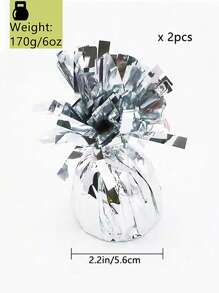 2pcs Metallic Foil Balloon Weights, Suitable For Party Decorations, Birthday Parties, Wedding Table Centerpieces, Also For DIY Helium Balloons, 170g/6oz