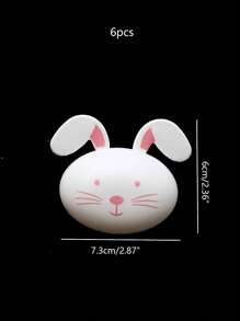 6 件装明亮塑料可填充兔子形复活节彩蛋，复活节寻蛋惊喜彩蛋，通用节日装饰