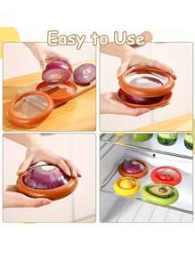 1-4pcs Silicone Fruit Storage Box, Reusable Fruit And Vegetable Storage Containers, Fridge Keep Fresh Stretch Storage Pod With Lid For Lemons Garlic Tomato Peper Potatoes - Multicolor - View 6