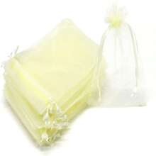 10/50/100pcs Ivory Gift Bags, Ivory Organza Candy Bags For Tableware, Various Holiday Party Packaging Supplies, Holiday Home Supplies, Holiday Wedding Party Gift Packaging Supplies