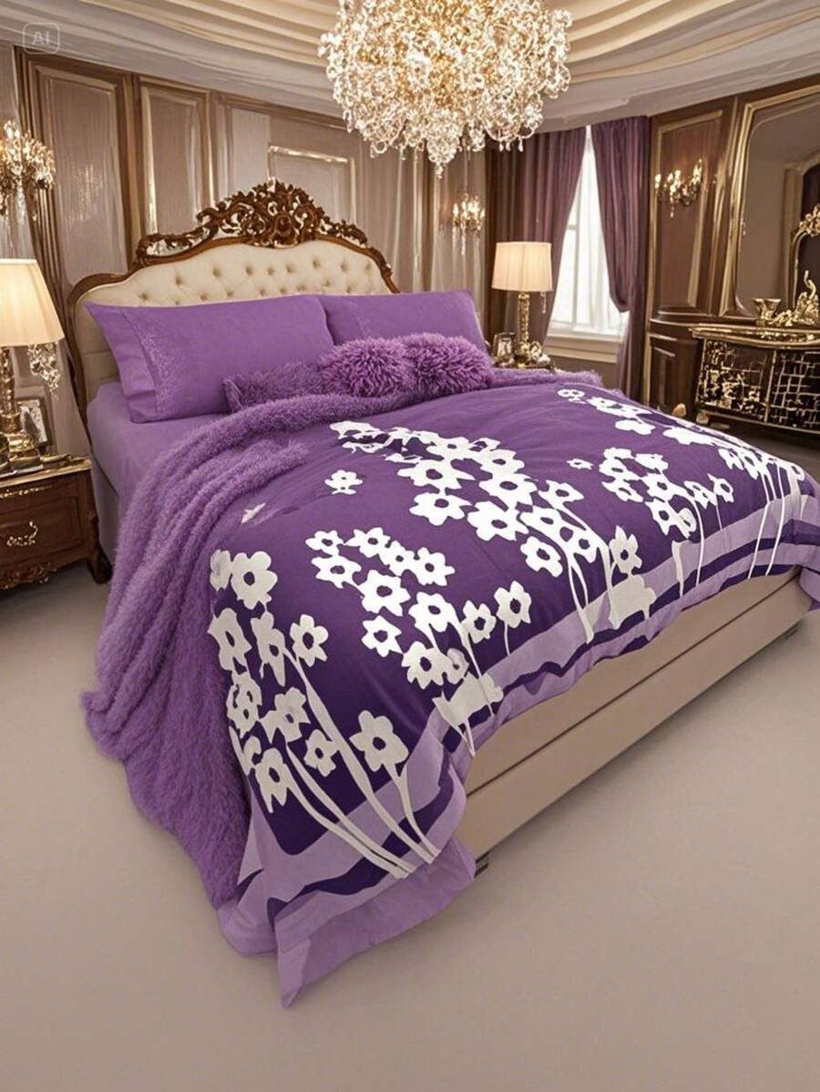 Flannel Double Quilt With Venice Sheepskin 200x220 Cm