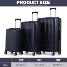 3 Piece Expandable Hard Shell Luggage Set With Spinner Wheels And TSA Lock For Enhanced Security And Convenience