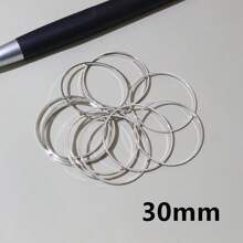 50入組直徑黃銅關閉環箍適用於DIY耳環珠寶製作配件 - 銠色 - 查看 13