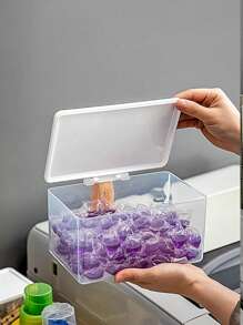 1 件装桌面洗衣粉收纳盒，家用洗涤剂分配盒带盖，防尘塑料洗衣粉容器