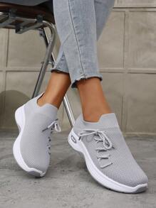 Women's Casual Shoes, Comfortable Soft-Sole Sneakers, Daily Casual Walking Shoes - Grey - View 1