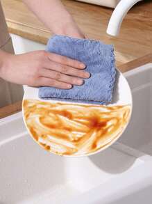 1/5/10/20pcs Random Color Household Thickened Kitchen Rag, Dishcloth, Special For Cleaning, Bamboo Fiber Absorbs Water, Does Not Shed Lint, Does Not Stick To Oil,Kitchen,Bathroom,Home,Household Supplies