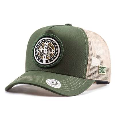 American Rooster Boné unissex medalha de São Bentro modelo trucker