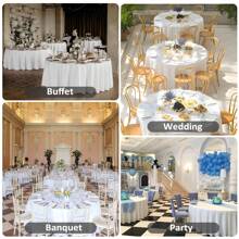 6 Pack Round Tablecloth Polyester Table Cloth, Stain Wrinkle Resistant Polyester Dining Table Cover For Kitchen Dinning Party Wedding Rectangular Tabletop Buffet Decoration ( White/Black )