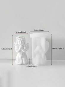 1个3D硅胶天使翅膀模具，粉色简约设计，耐热温度-40°C~230°C，适用于手工蜡烛、石膏雕塑、房间装饰、婚礼、节日DIY礼物，适用于树脂、水泥、蜡 - 白色 - 查看 9