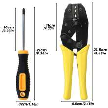 Ratchet Crimper Plier Crimping Tool Cable Wire Electrical Terminals Kit Set - Yellow - View 5