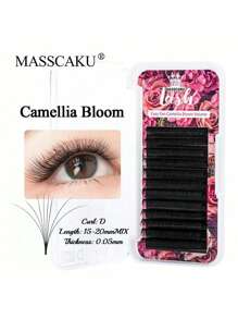 12盒 MASSCAKU 3D 蓬松即开型仿貂毛假睫毛，8-20毫米混合长度，哑光黑色睫毛簇，睫毛扇，单根假睫毛，假睫毛 - D - 查看 35