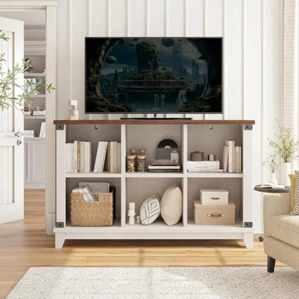 EnHomee Organizador y estante de almacenamiento de 6 cubos, estantería blanca con espacio de almacenamiento, estante de almacenamiento cúbico para dormitorio y oficina en casa, decoración de habitaciones, decoración del hogar, decoración para el Día de la Madre