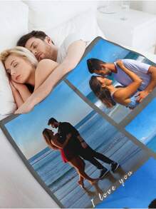 1 件定制照片毛毯，带有家人、宠物、情侣照片，是送给母亲节/父亲节的完美个性化礼物，舒适、温暖、柔软、透气、轻便、可洗、可爱、爱、闪亮、柔软、舒适、优雅、定制、个性化、独特、他、她、男朋友、女朋友、爸爸、妈妈、家人、朋友 - 查看 7