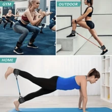 6pcs Resistance Bands With Door Anchor, Booty, Hip, Ankle Workout Bands, Pink Resistance Loop Bands For Full Body Training, Weight Training, Body Shaping, Yoga Exercise Set