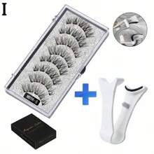 3D Natural Magnetic Eyelashes, With 5 Magnetic Eyelashes, Shipping Box, Handmade Eyelashes, Fake Gift, Reusable Holder, Drop Magne T6N2