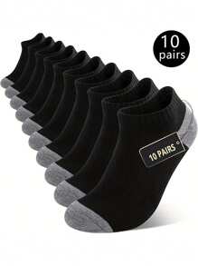 10 Pairs Breathable Shock-Absorbing Ankle Socks, Low Cut Sports Socks For Outdoor Activities, Hiking, Running