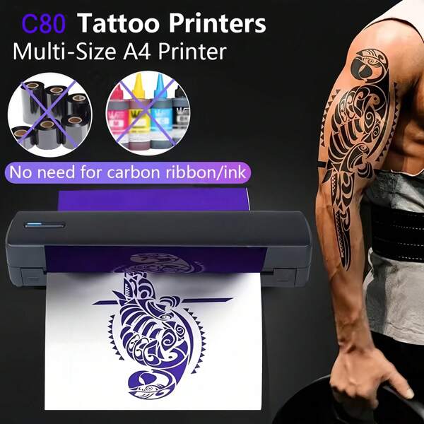 Les imprimantes de tatouage et les imprimantes portables peuvent voyager sans fil, cette imprimante Bluett est conforme à la recette a/alpha taille 8.50, commutée avec encrier et pour les voyages  les bureaux, les écoles, les voitures, les ménages, équipée d'iOS, d'Android et d'ordinateurs portables