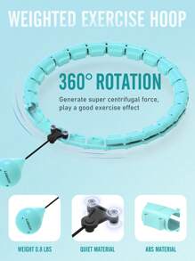 JKSHMYT Smart Weighted Circle For Adults Weight Loss, Fitness Hoop, Fit Hoop Plus Size 47 Inch Waist, 24 Detachable Links, Suitable For Women And Beginners - Cadet Blue - View 4