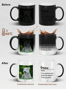 1 Personalized Magic Coffee Mug, Personalized Color Changing Mug, Customized Name, Photo, Blessing, Etc., Birthday Gift, Personalized Gift, Christmas Gift, Wedding Gift, Office Gift For Daughter, Couple, Family, Girlfriend,Multi-Functional,Durable,Ornamental,Reusable,Exquisite,Stylish,High-Quality,Colorful,Modern,Custom,Personalized,Unique